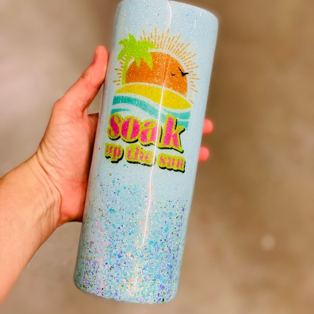 20 oz glitter tumbler